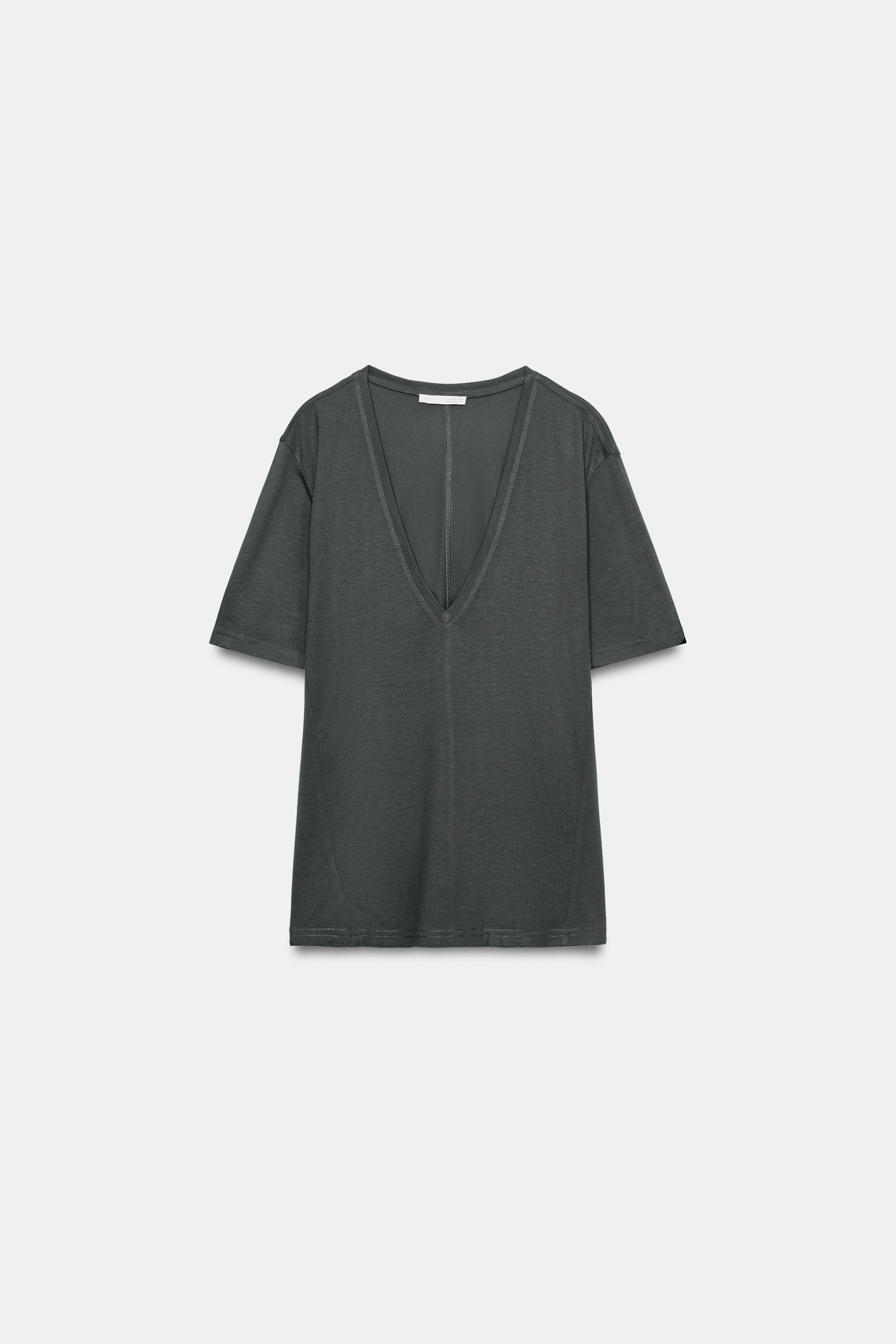 FLOWY V-NECK T-SHIRT - Yellow | ZARA United States