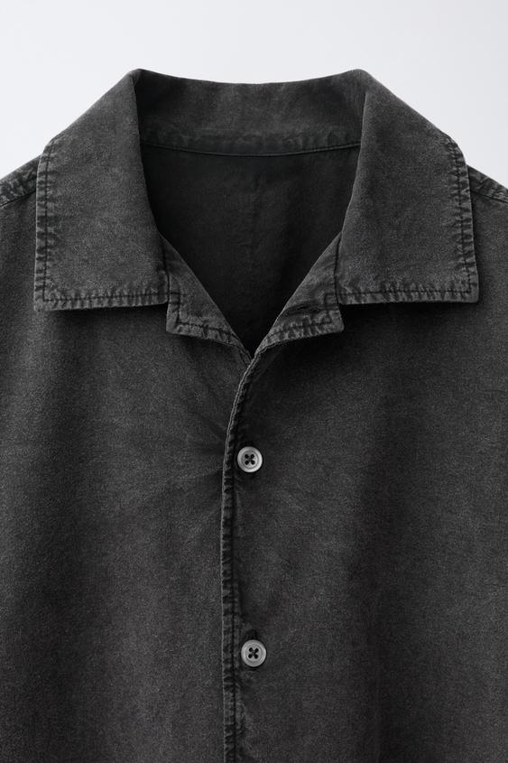 CHEMISE EFFET DÉLAVÉ - Gris de Zara - Image 2