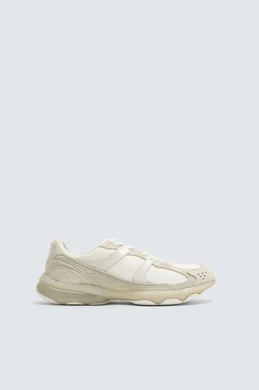 Zara MONOCHROME SNEAKERS - White