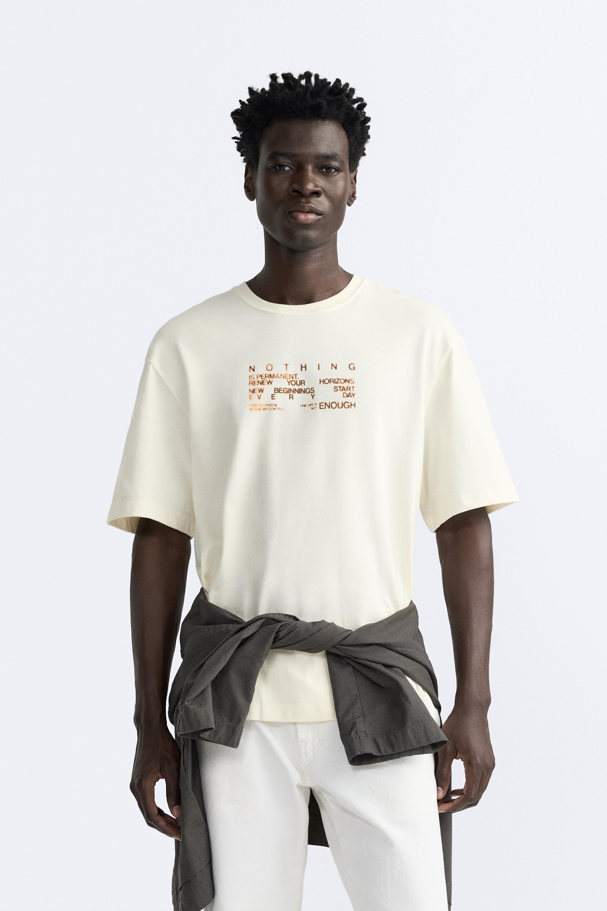 テキストプリント Tシャツ - オフホワイト | ZARA Japan / 日本