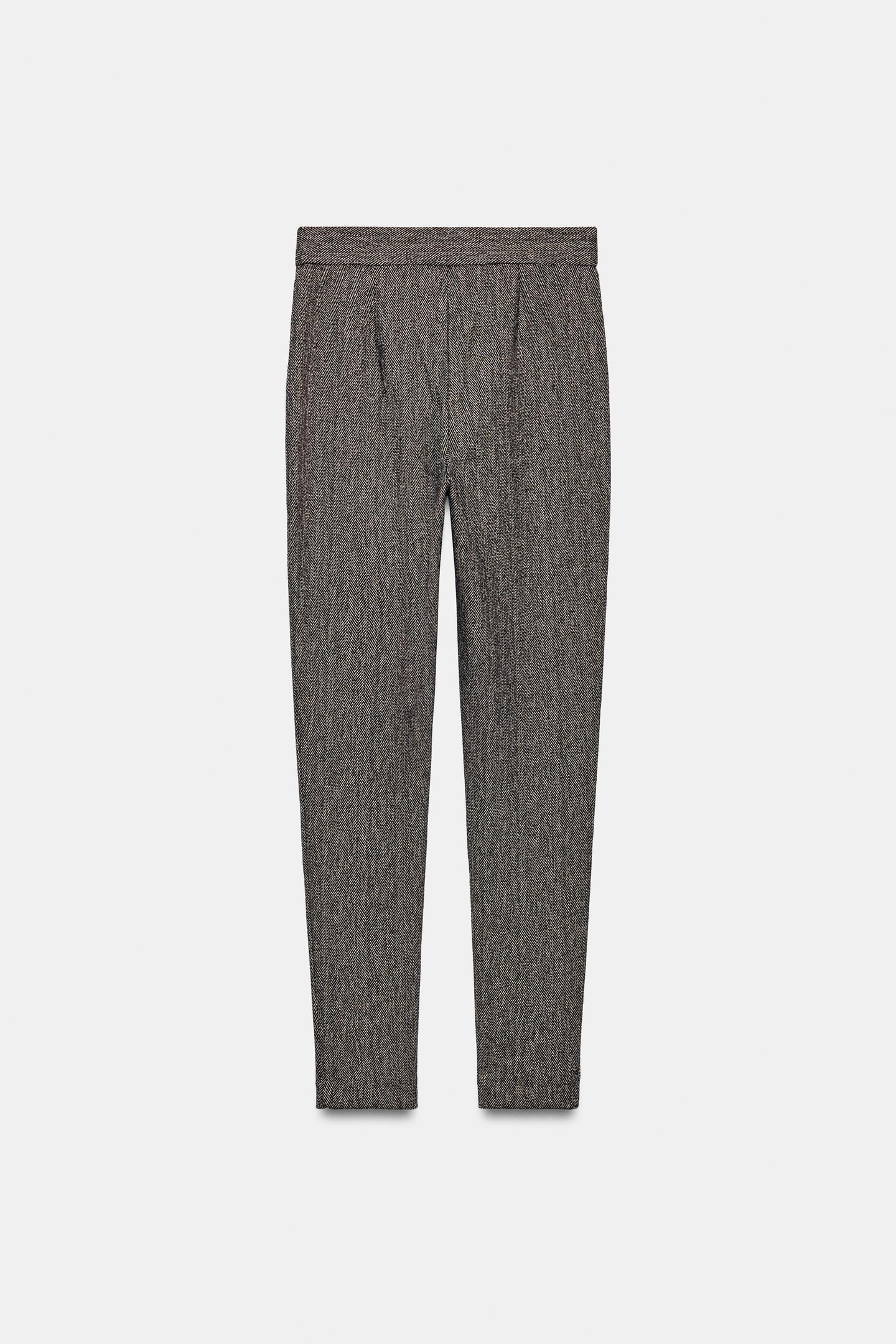 Женские леггинсы Zara Herringbone, цвет: Серый меланжевый — фото 8