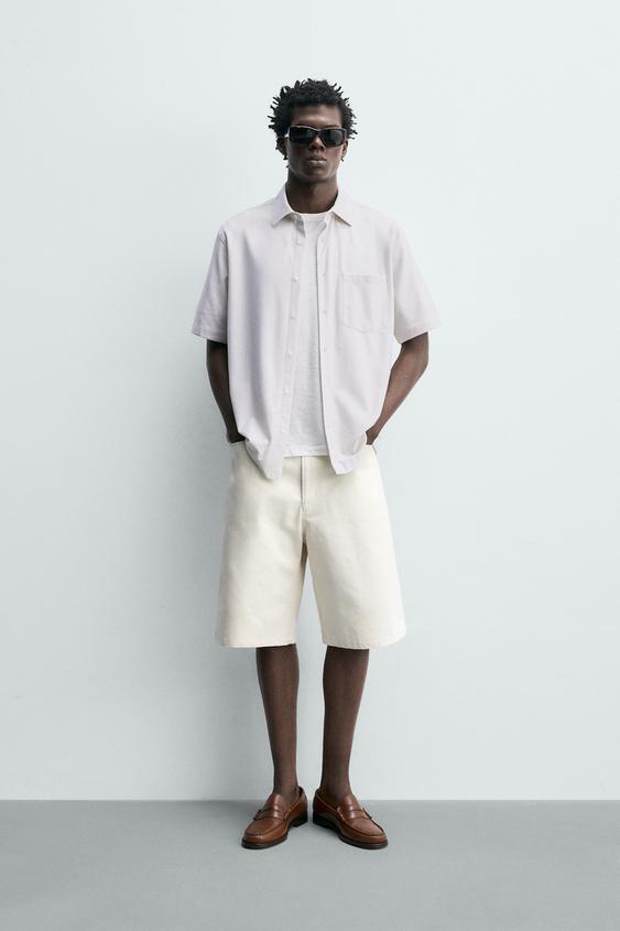 CAMISA REGULAR FIT RAYAS - Crudo / Beige de Zara - Imagen 0