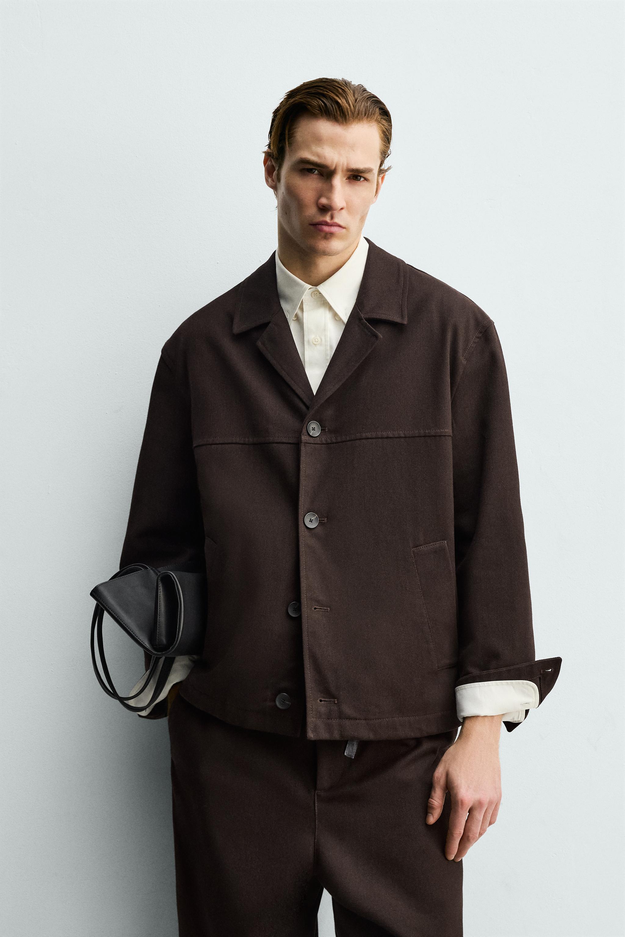 TEXTURED TWILL OVERSHIRT — Maroon