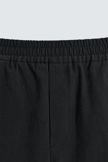 RELAXED FIT COTTON BERMUDA SHORTS - Black by Zara - Image 7