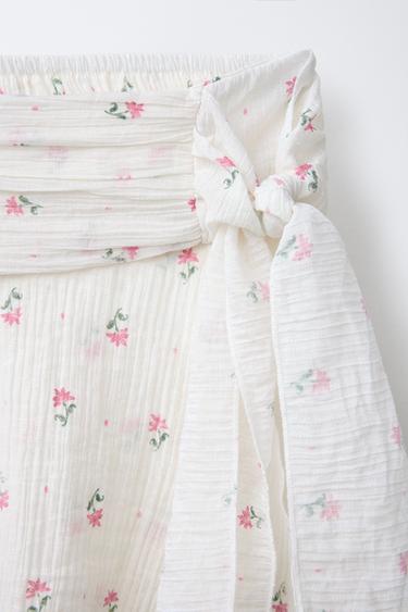 FLORAL RUFFLE BERMUDA SKORT - Ecru by Zara - Image 2