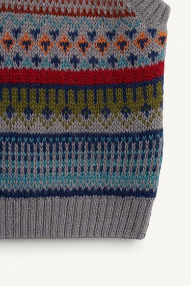 GILET EN MAILLE GRECQUE AVEC LAINE ÉDITION LIMITÉE - Multicolore de Zara - Image 5