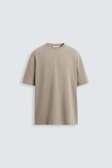 CAMISETA REGULAR FIT BÁSICA - Marrón / Topo de Zara