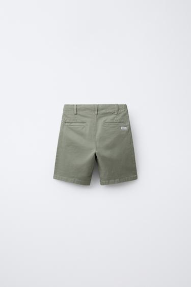 SHORT CHINO SLIM BASIQUE - Kaki de Zara - Image 1
