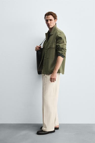 PLEATED STRIPED TROUSERS - Ecru by Zara - Image 3