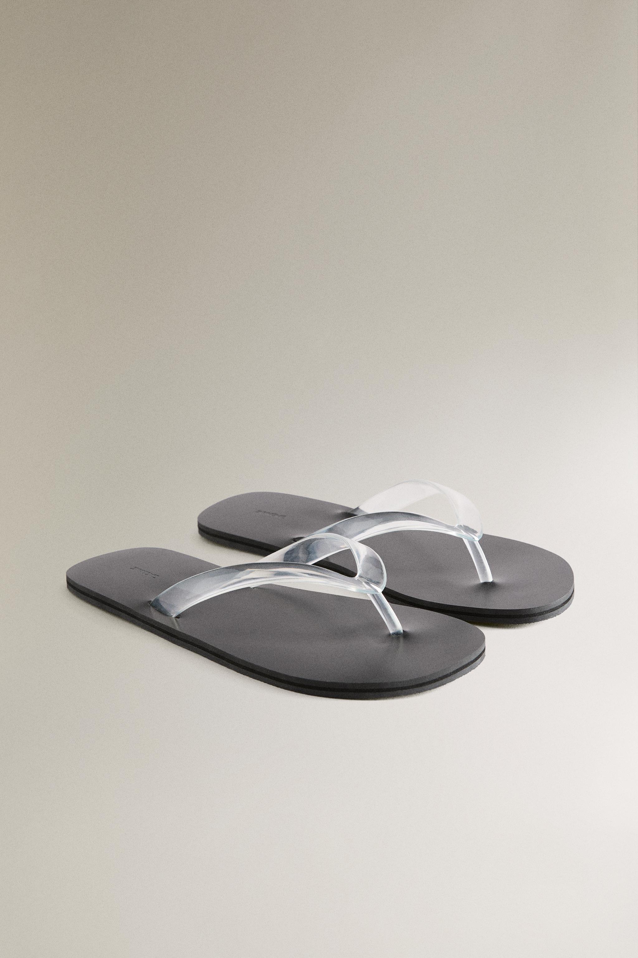 MINIMALIST TRANSPARENT SANDALS — Black