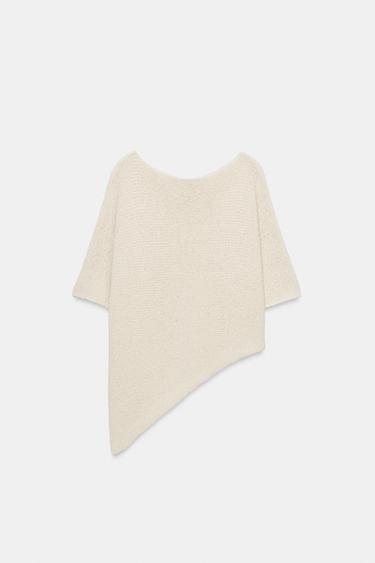 TOP ASYMÉTRIQUE EN MAILLE - Sable de Zara - Image 5