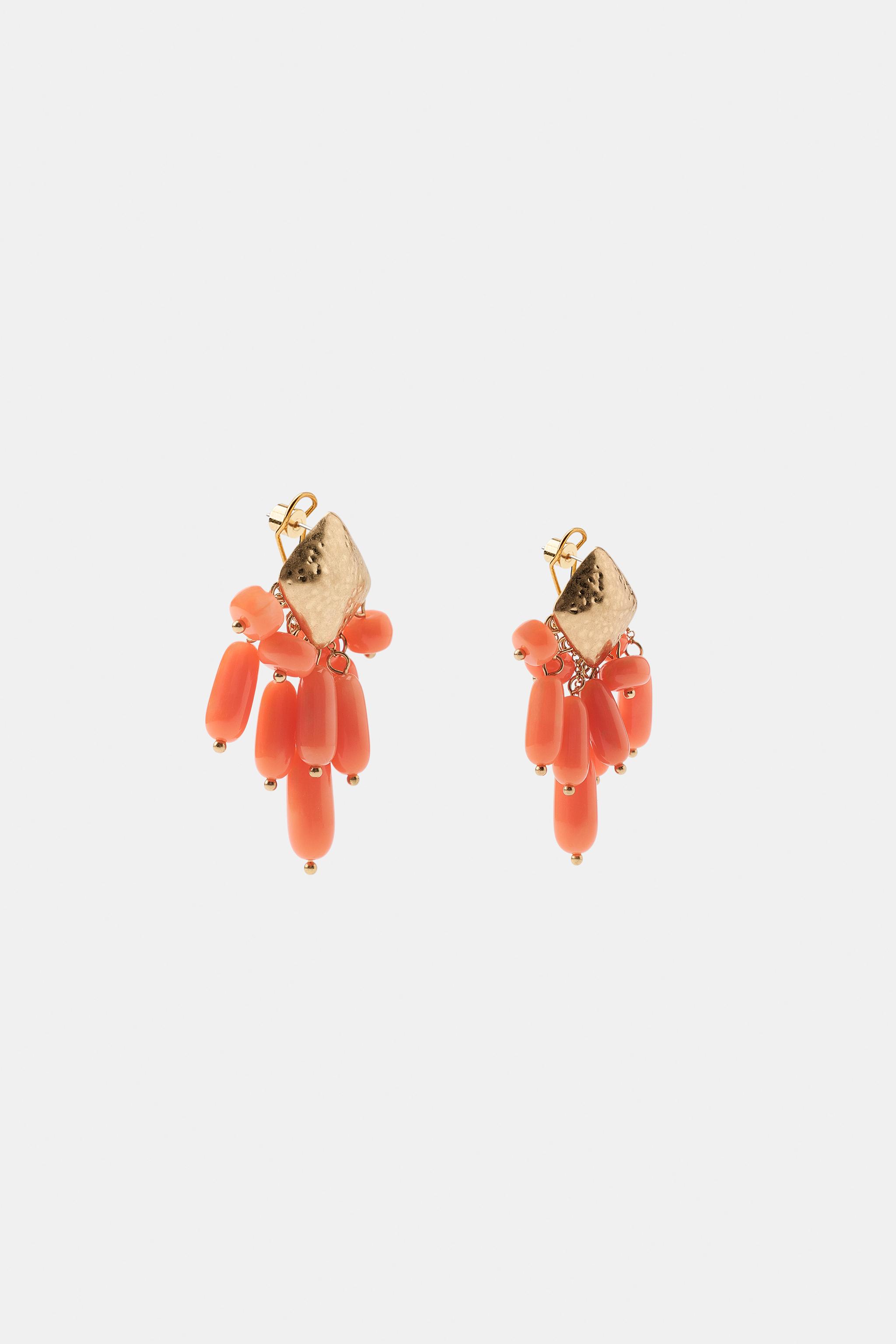 BEADED RHOMBUS EARRINGS