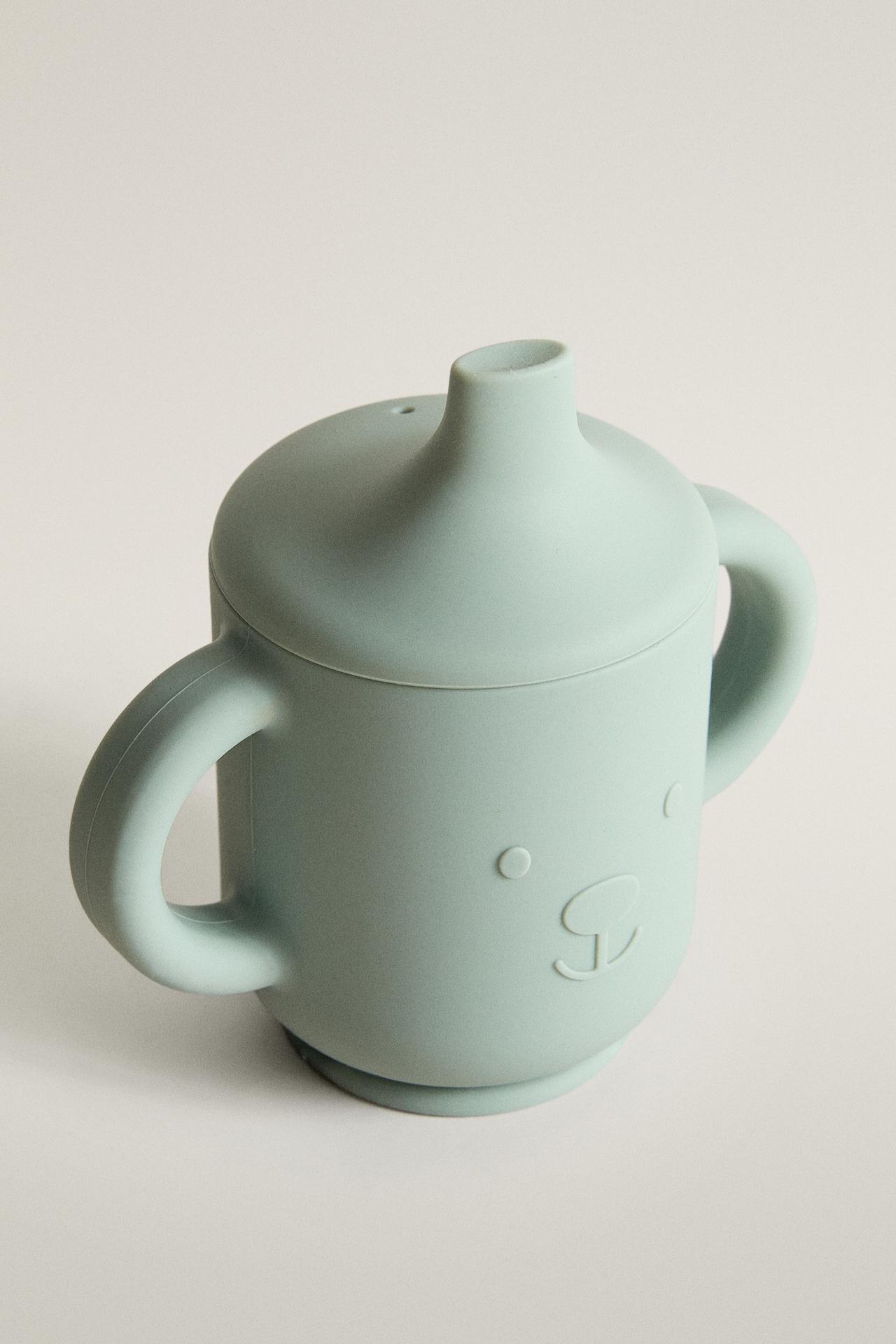 KIDS' SILICONE BEAR LEARNING TUMBLER — Blue