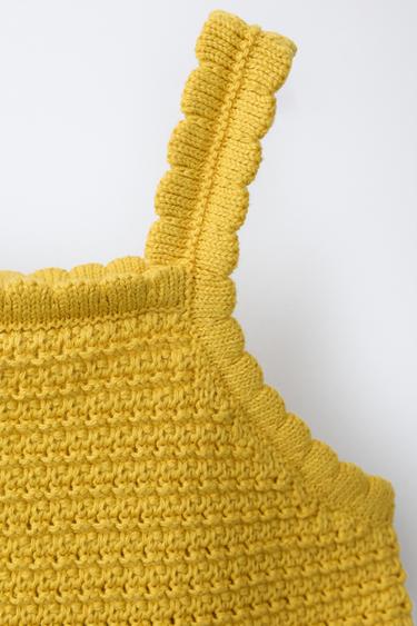 ROBE BIMATIÈRE EN MAILLE CARREAUX VICHY CITRONS CASA LAWA X ZARA KIDS - Jaune de Zara - Image 2