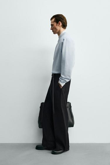 WASHED PIQUÉ TEXTURED SWEATSHIRT - Sky blue by Zara - Image 3