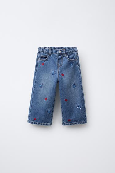LILO & STITCH © DISNEY EMBROIDERED CULOTTES JEANS - Blue by Zara - Image 0