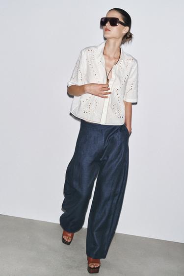 ZW COLLECTION EMBROIDERED SHIRT - Ecru by Zara