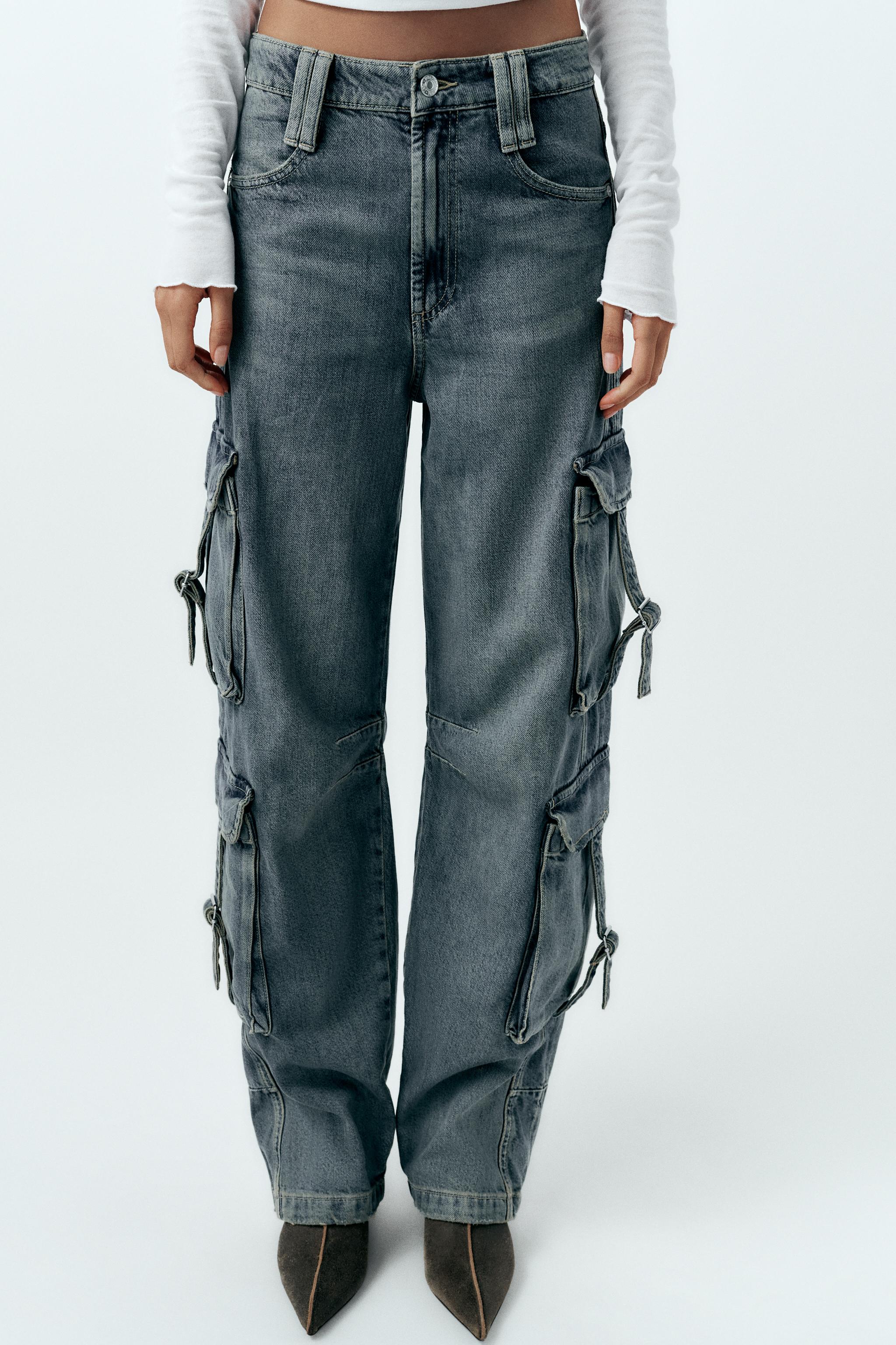 MID-RISE TRF CARGO JEANS - Indigo | ZARA United States