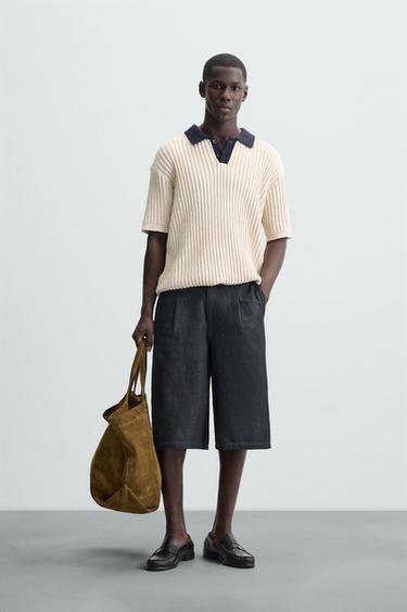 POLO PUNTO CANALÉ CONTRASTE - Crudo de Zara - Imagen 0