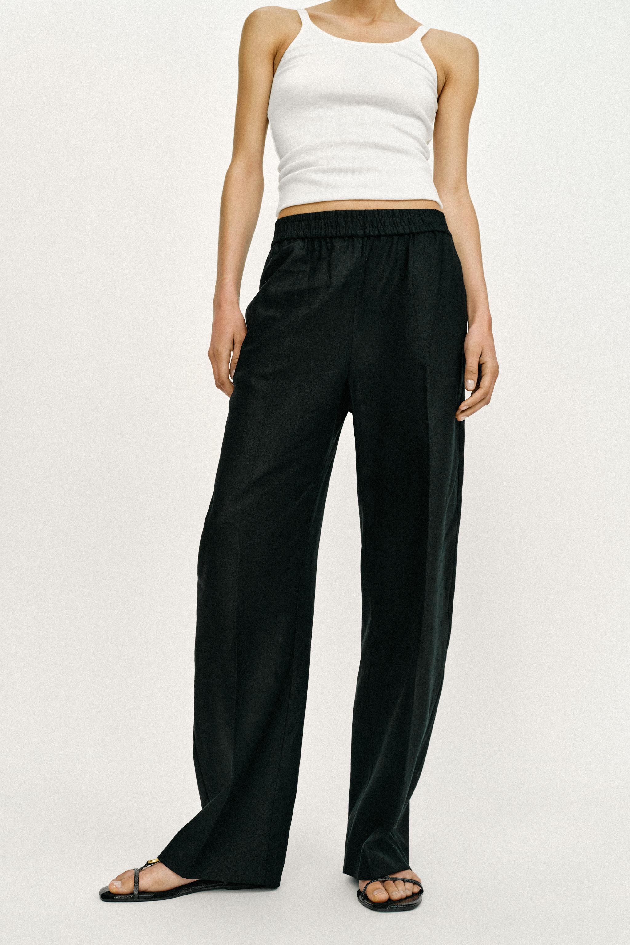 KETEN KARIŞIMLI DÜZ PAÇA PANTOLON