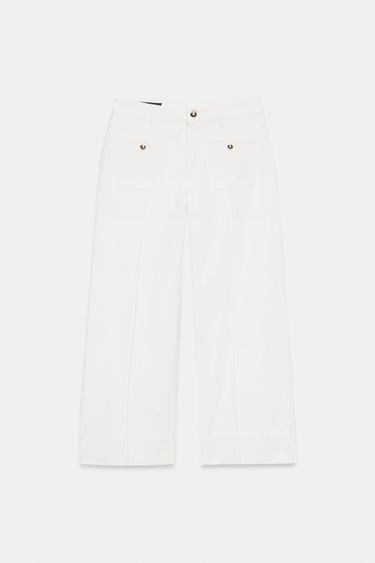 JEANS Z1975 CULOTTE TIRO ALTO - Blanco de Zara