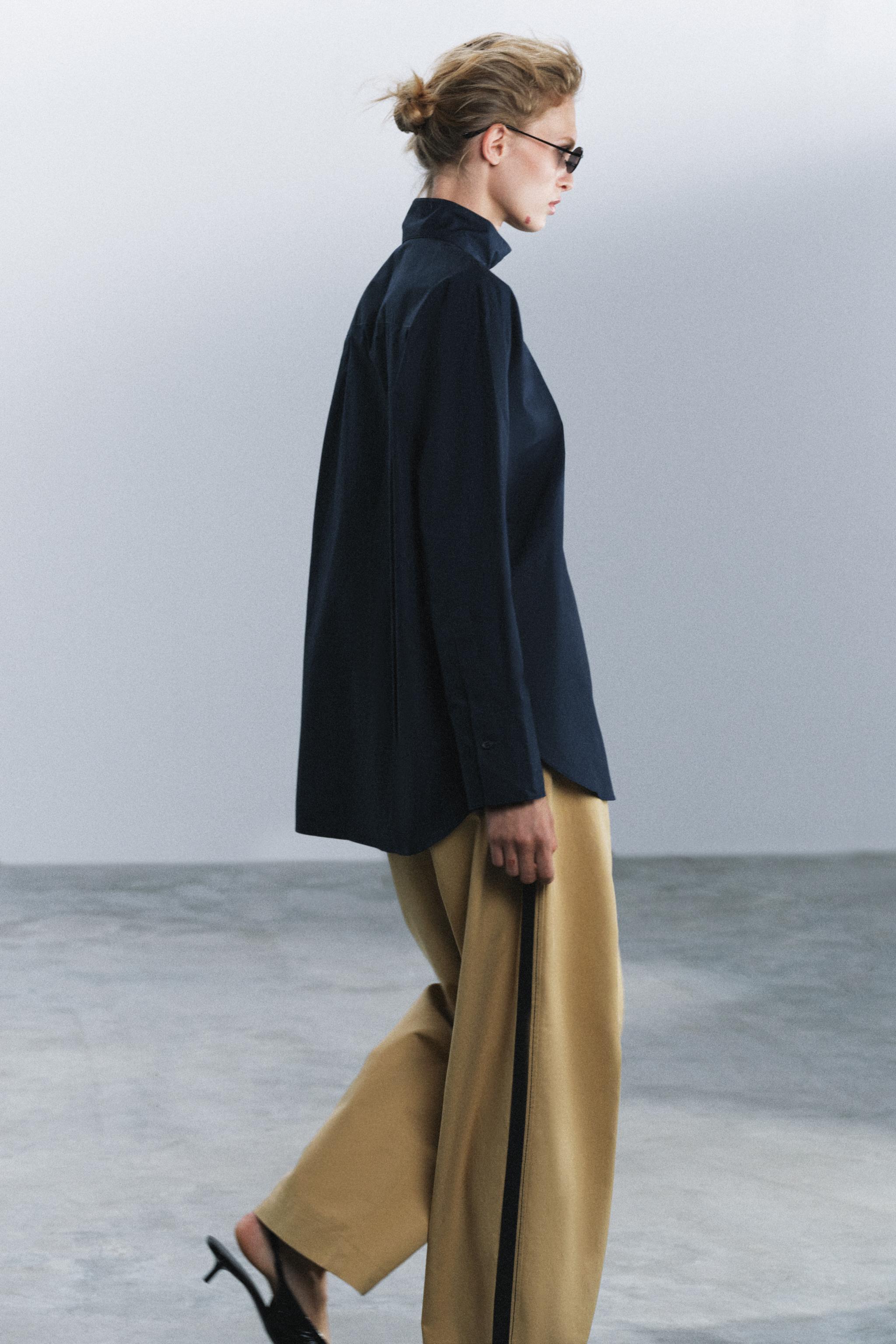 ZW COLLECTION HIGH NECK SHIRT