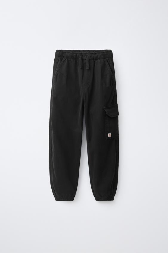 Zara CARGO JOGGER PANTS - Black - Image 0