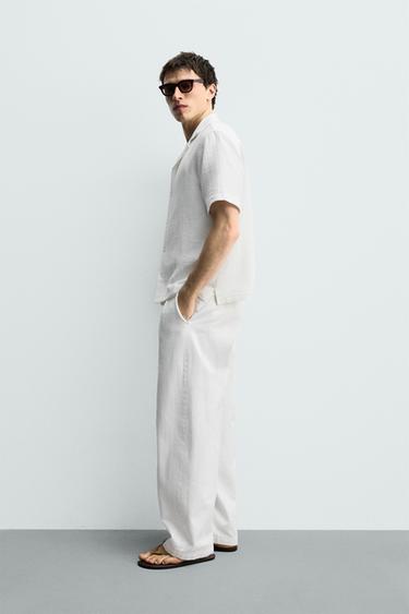REGULAR FIT STRIPED JACQUARD SHIRT - Oyster-white by Zara - Image 3