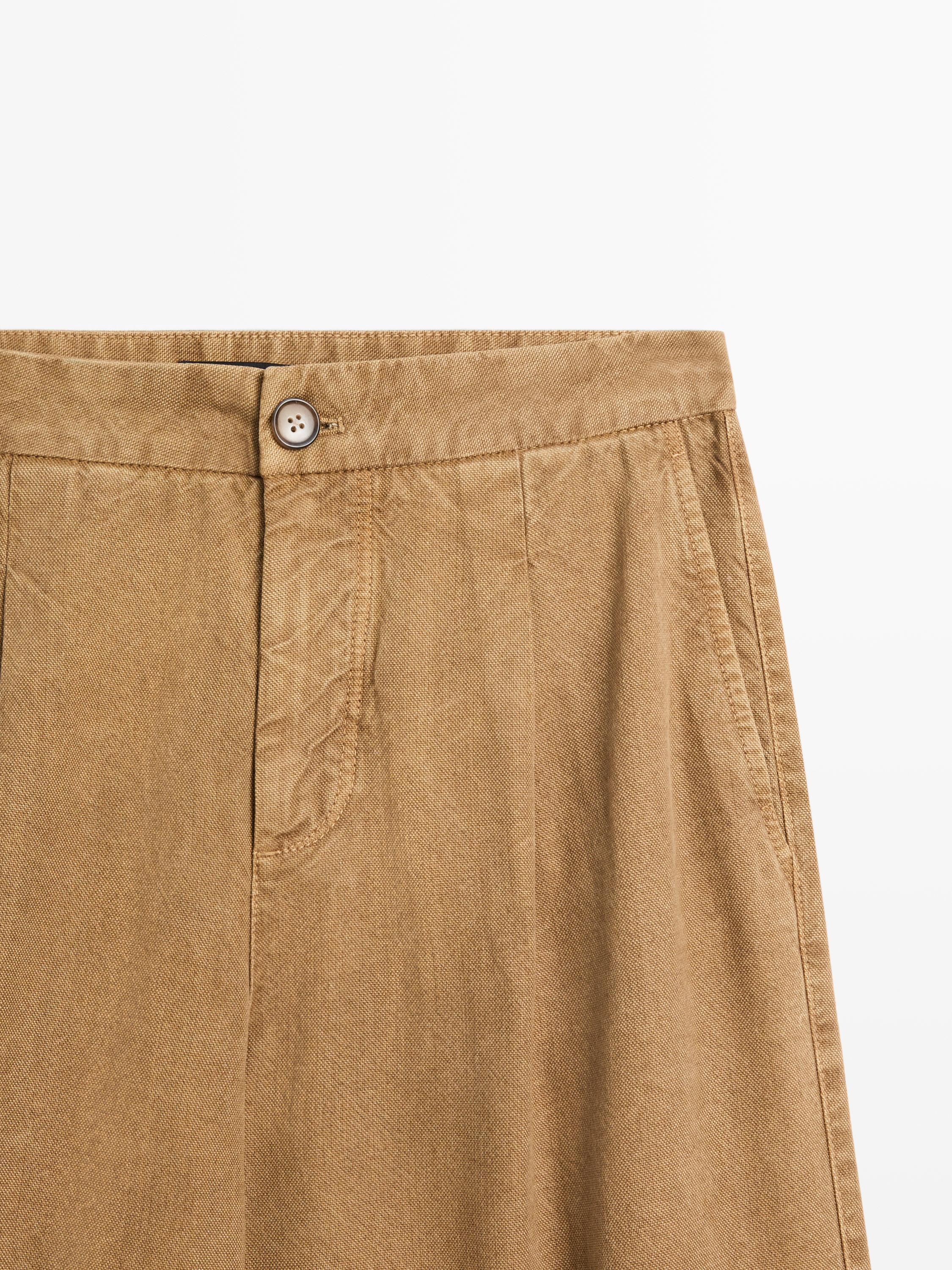 Relaxed fit high-waist trousers