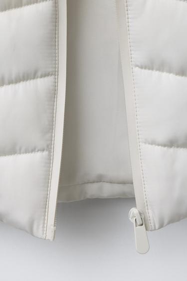 NEOPRENE-EFFECT SLEEVE PUFFER JACKET - Ecru by Zara - Image 7