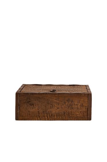 ANTIQUE-FINISH WOODEN BOX - Brown by Zara