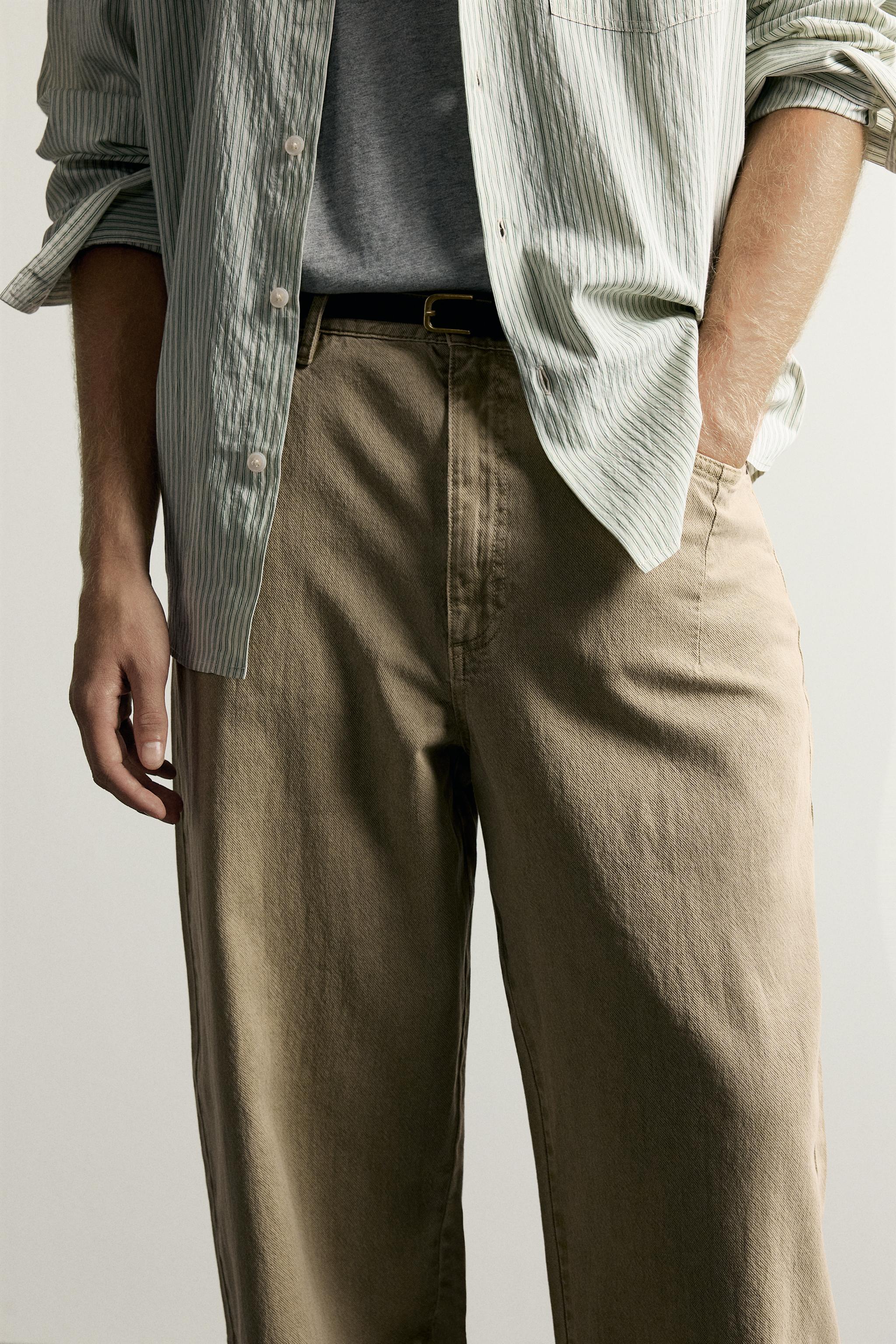 PANTALON DÉLAVÉ COTON - LIN