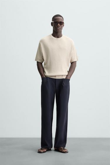CAMISETA PUNTO JACQUARD - Beige claro de Zara - Imagen 0
