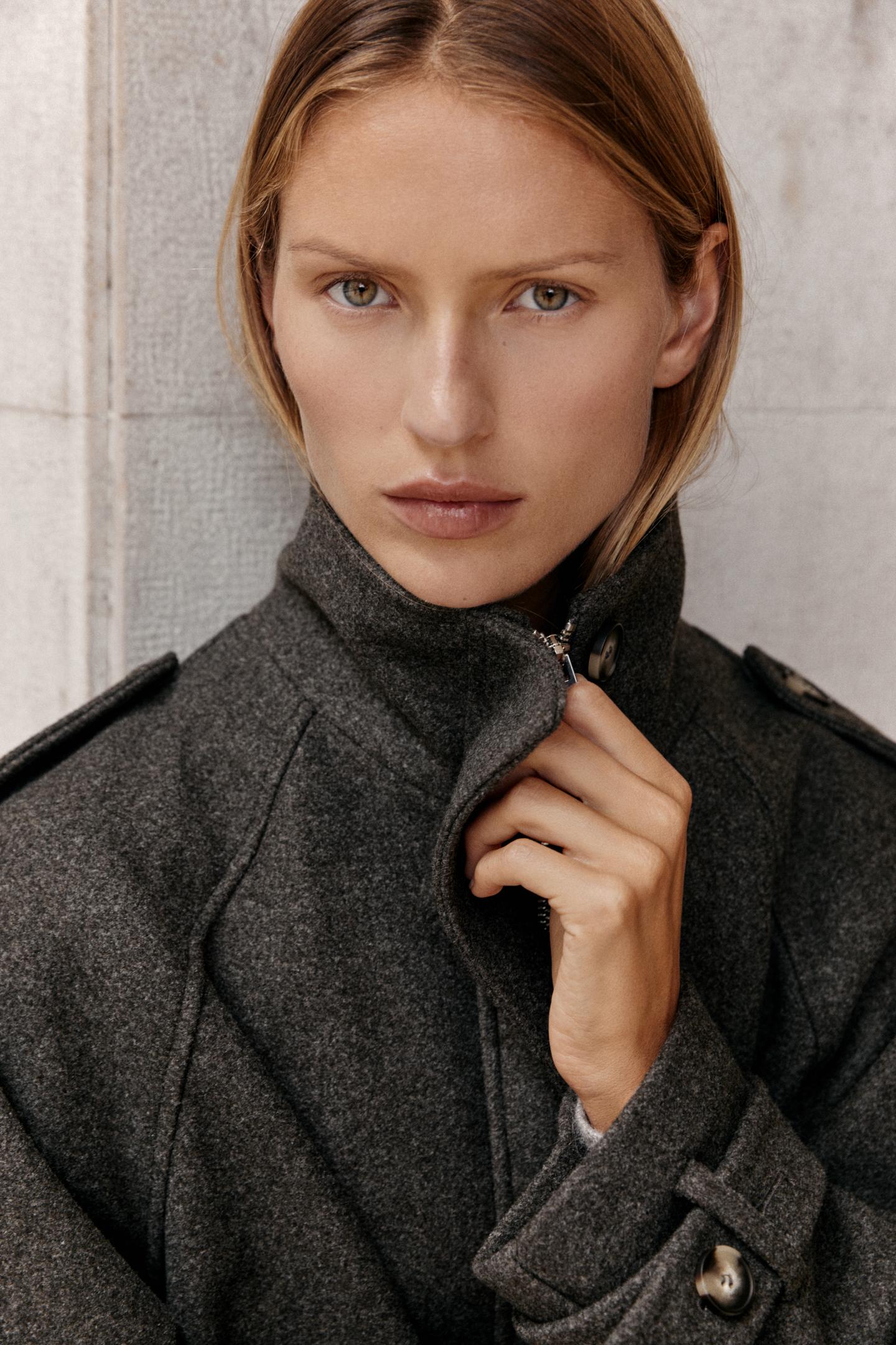 Женская куртка Zara Bomber Jacket with Tab Details, цвет: Коричневый меланжевый — фото 5