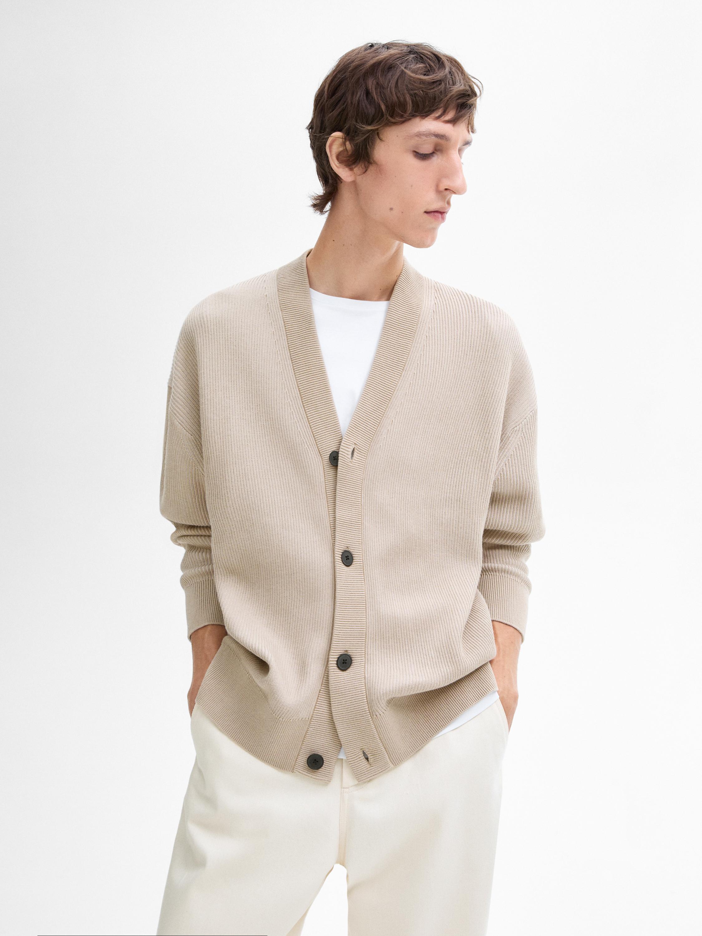 Beige button cardigan hotsell