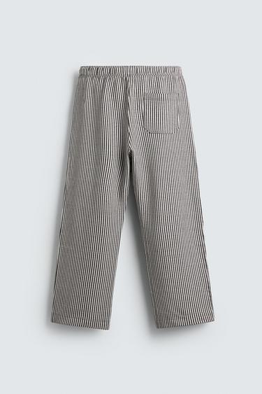 COMFORT STRIPED SEERSUCKER TROUSERS - Blue/White by Zara - Image 7