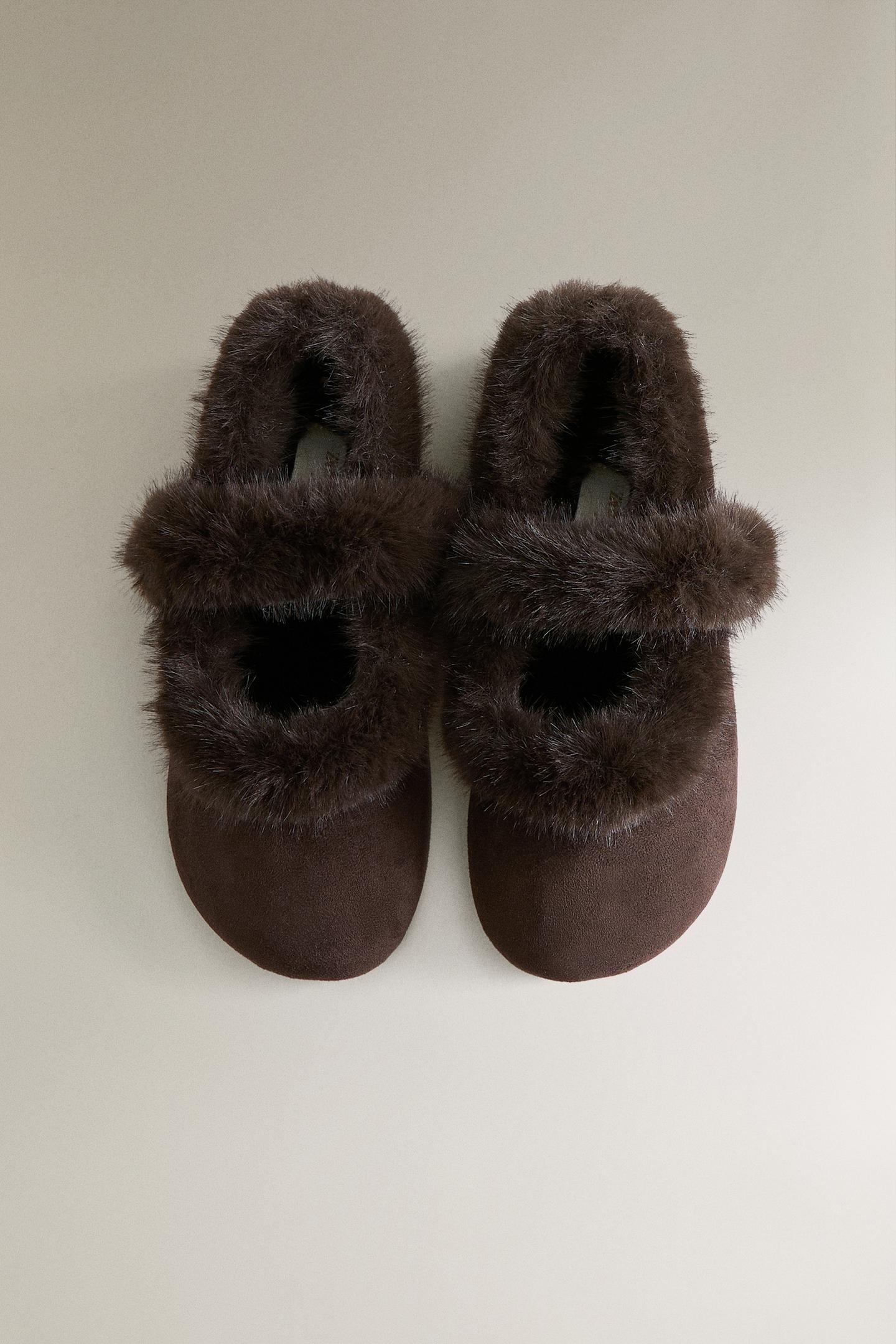 Детские балетки Zara Warm Ballet Flats, цвет: Коричневый — фото 3