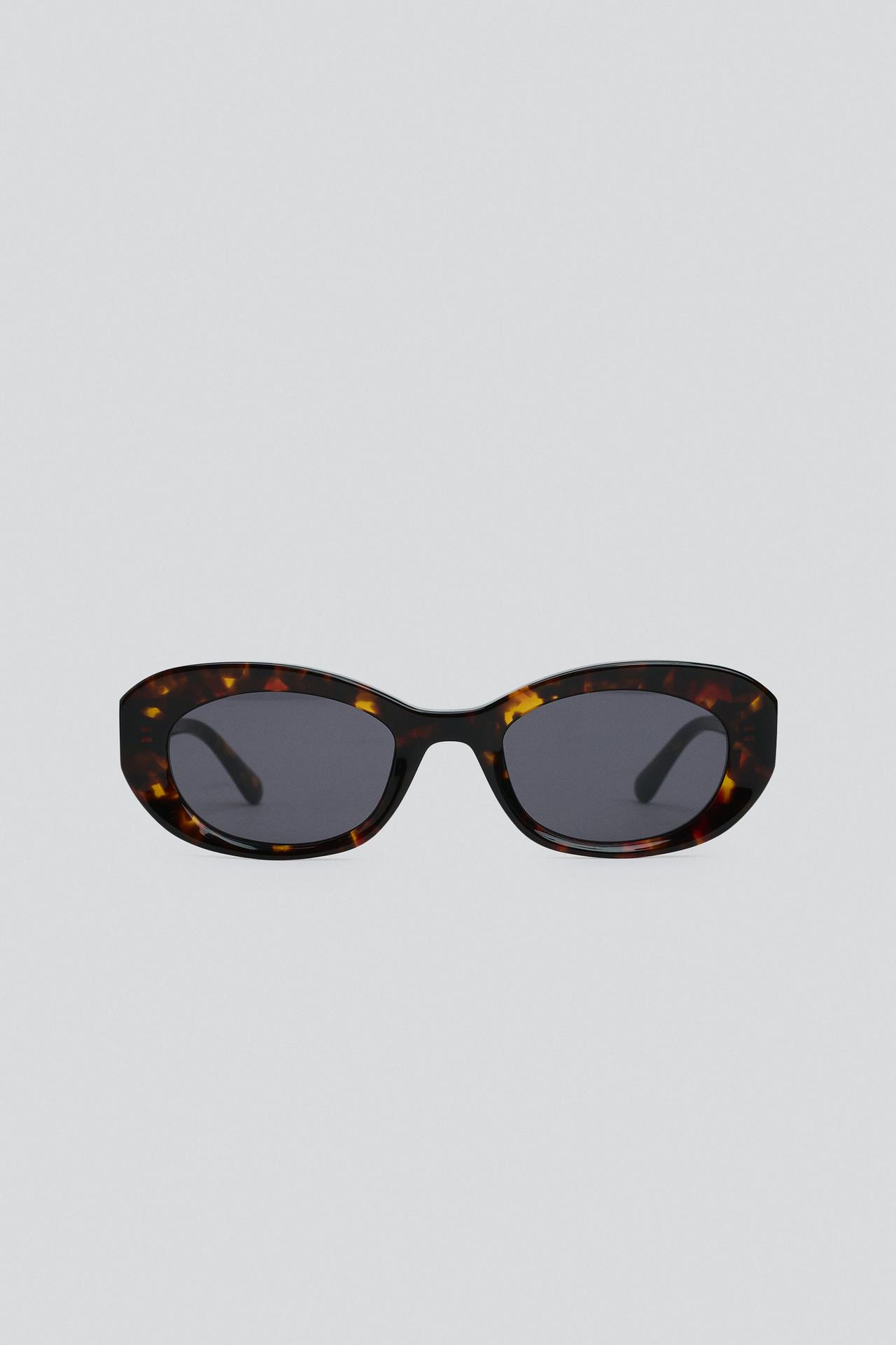 COMBINED OVAL SUNGLASSES — Brown