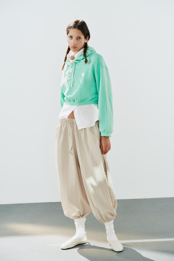 TECHNICAL FABRIC SAROUEL TROUSERS - Stone by Zara - Image 0
