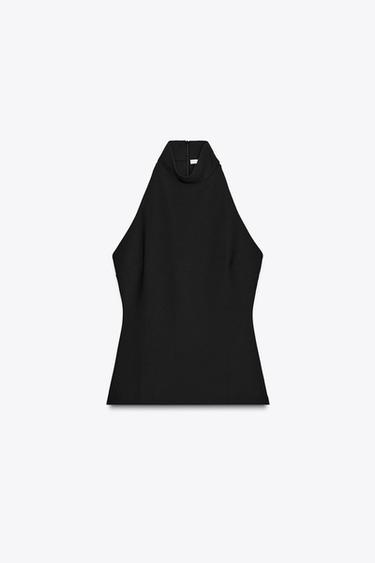 HALTER CREPE TOP - Black by Zara - Image 3