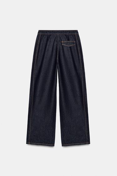 JEAN Z1975 JOGGER WIDE LEG TAILLE HAUTE - Bleu de Zara - Image 7