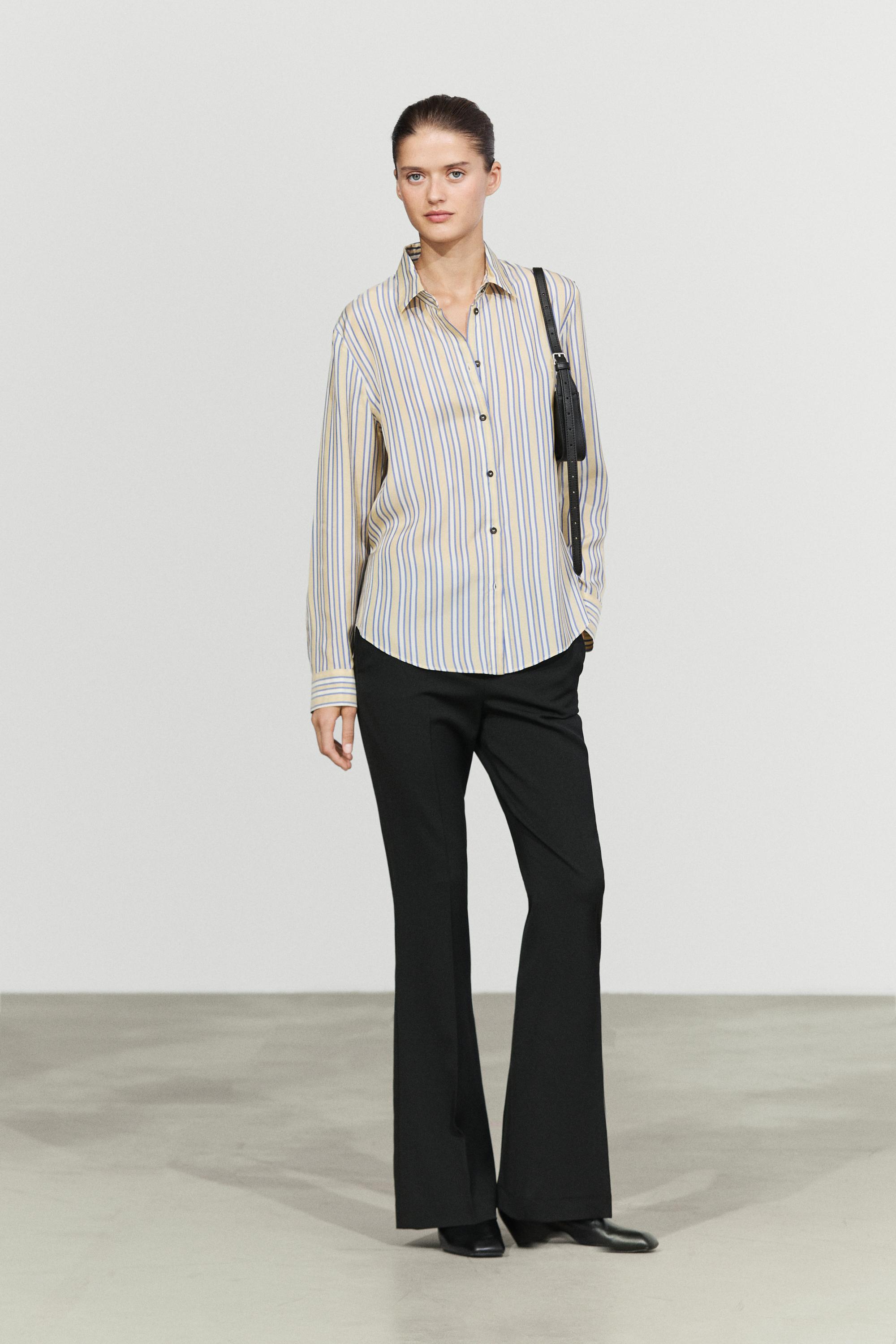 Chemise fluide à détail rayé