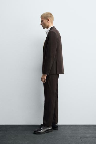PANTALON DE COSTUME AVEC LAINE - Marron de Zara - Image 3