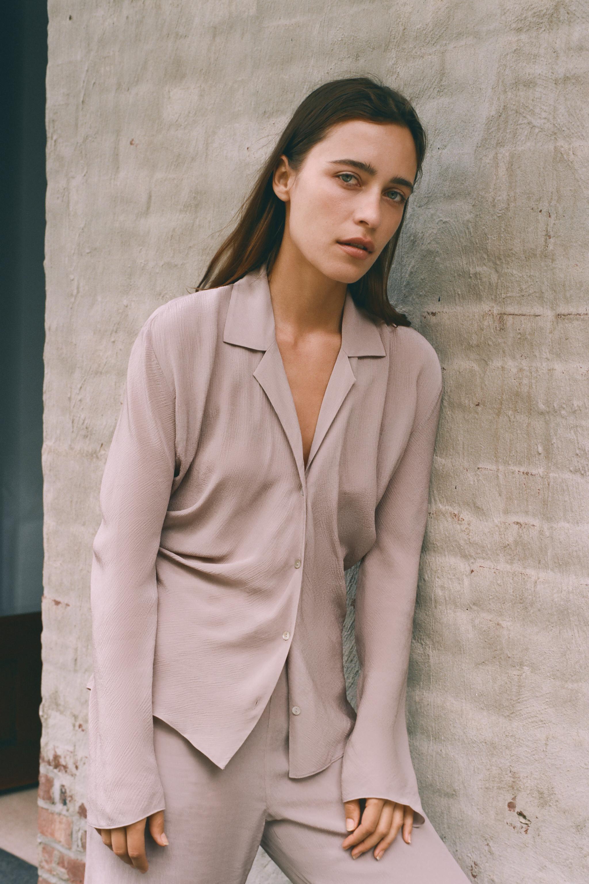 100% VISCOSE BATWING SLEEVE SHIRT - Purples | ZARA United States
