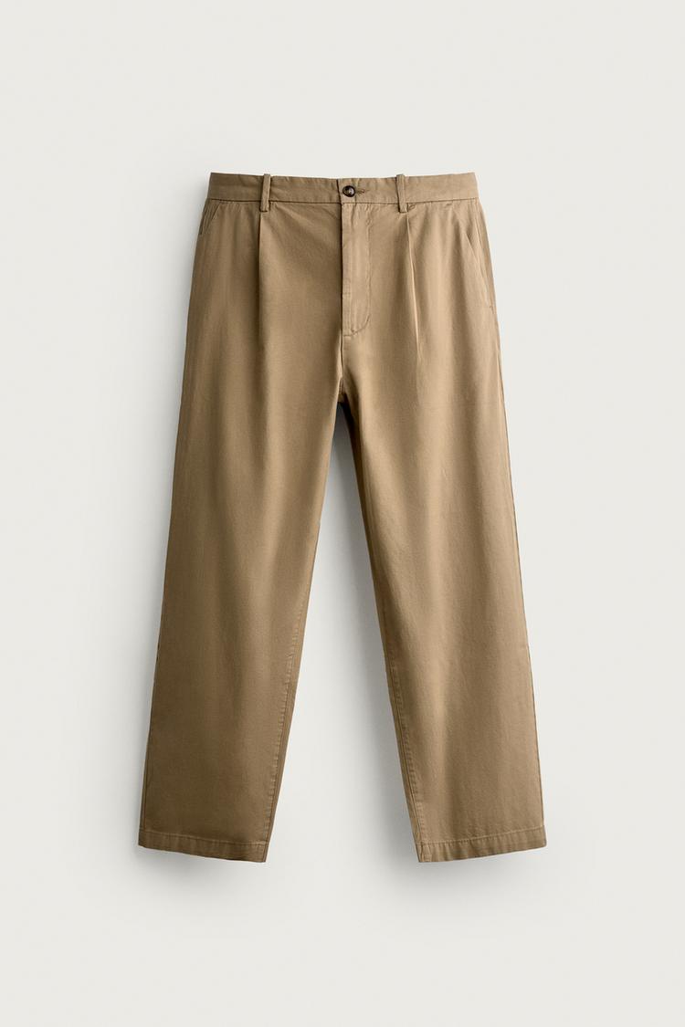 Pantalon chino regular fit pliegues