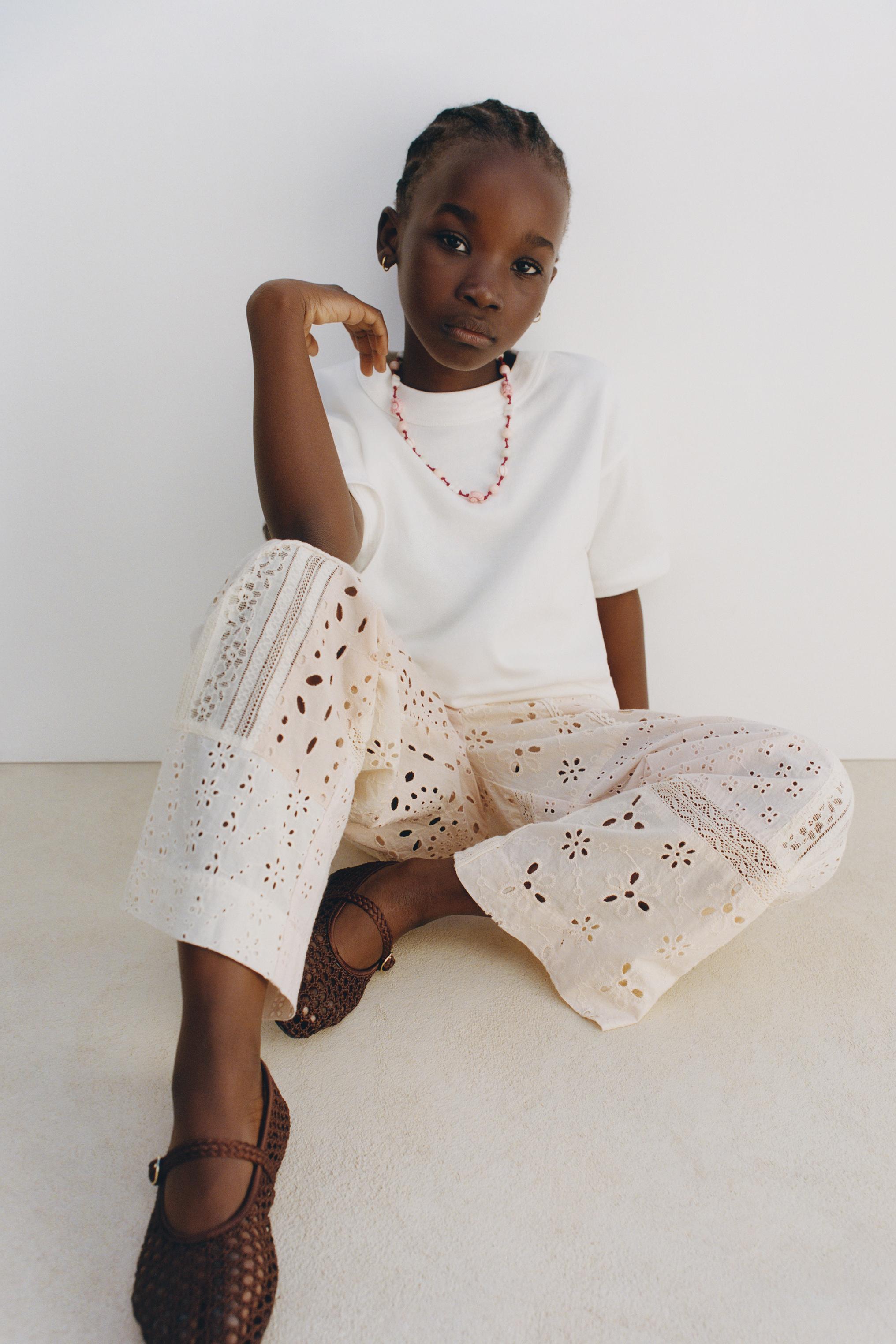 き*よ様 Embroidery Patchwork Trousers 36 ZW COLLECTION PATCHWORK EMBROIDERED PANTS - Ecru | ZARA Canada