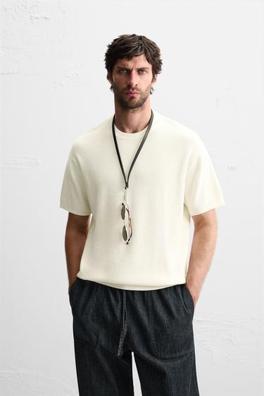 Zara PLETENA MAJICA BISER – Ekru