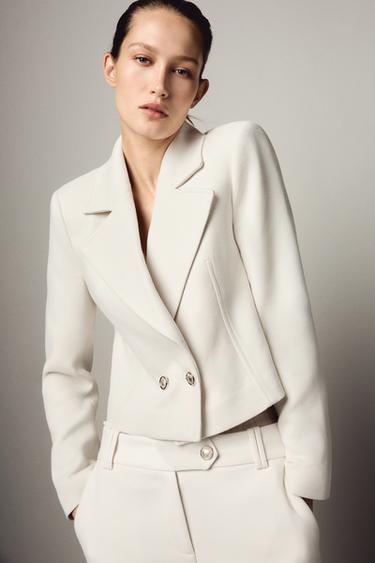 BLAZER CORTA CRUZADA - Crudo de Zara