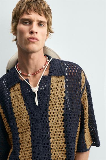 CHEMISE CROCHET PIÈCE - Bleu marine de Zara - Image 4