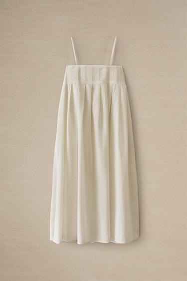 LONG PLEATED NIGHTDRESS - Ecru by Zara - Image 4